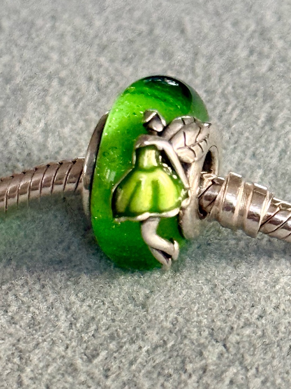 Green Fairy Murano Glass Charm Bead fit Pandora bracelets